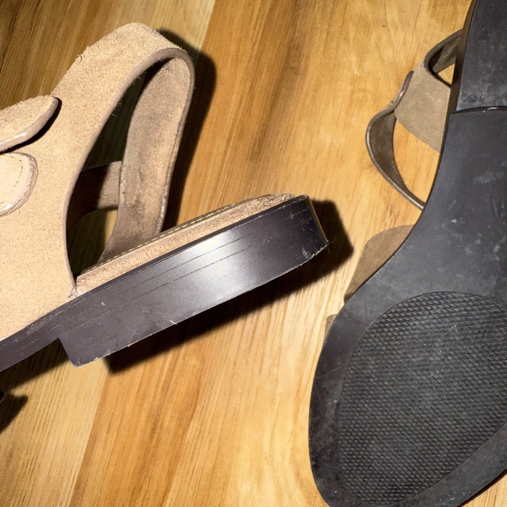 Taupe Gray Suede Women's Sandals - Picture 9 of 9